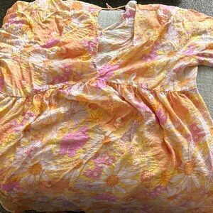 H&M Floral Yellow and Pink Dress